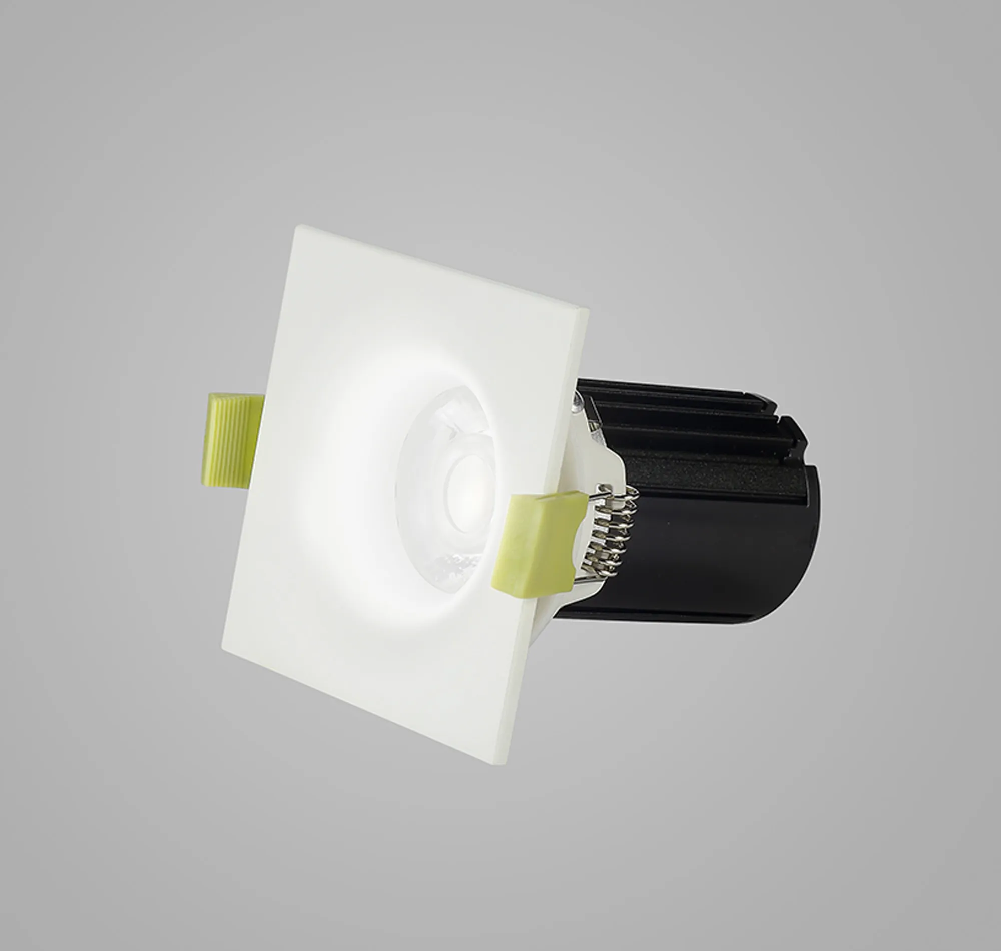 Bruve 9 Tridonic powered 9W 2700K 700lm 36° LED Engine,250mA , CRI>90 LED Engine Matt White Fixed Square Recessed Downlight, Inner Glass cover, IP65 DM201499  Dlux Bruve SQ 9 IP65